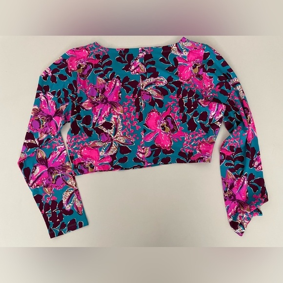 LILLY PULITZER NESSI MAXI SET BLUE RHAPSODY ORCHID YOU NOT LONG SLEEVE XL - Picture 7 of 15